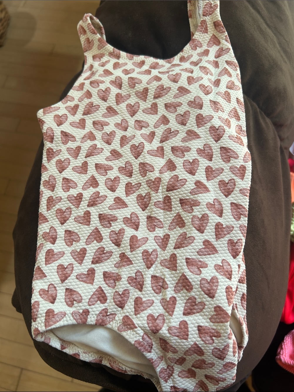 H&M Girls' Pink Heart Print bathing suit 2t